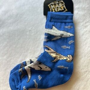 Shark Patterned Blue Socks Ocean Socks Fish Socks NWT